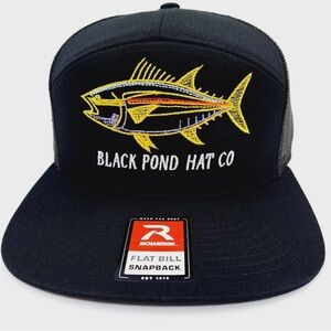 Black Pond Hat Co. Richardson 7 Panel Flat Bill Trucker Mesh Snapback